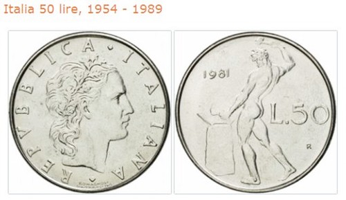 Repubblica italiana lire - lire, 50