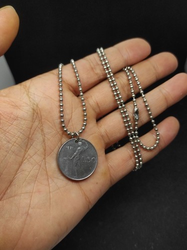 Collana con moneta lire - collana,